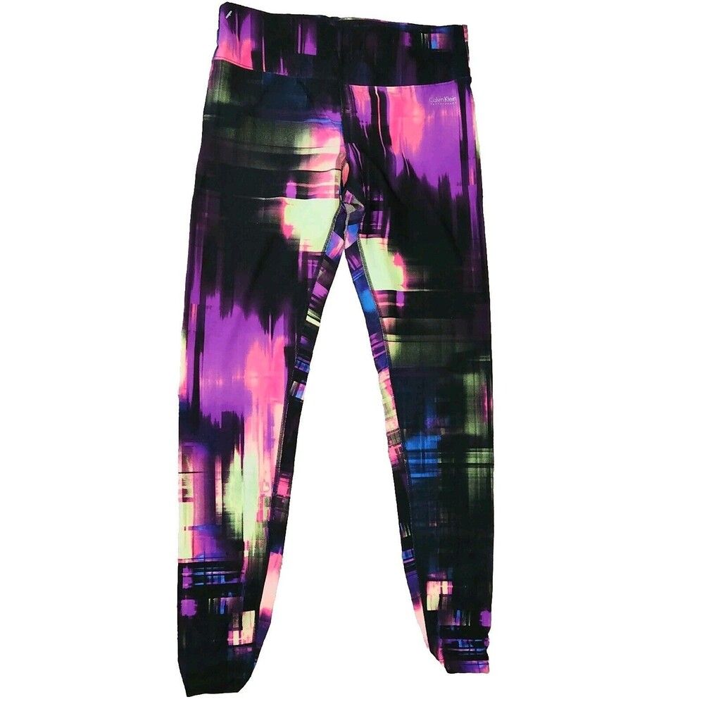 Calvin Klein Performance Women's Size XS Quick-Dry Workout Crop Colorful Pants